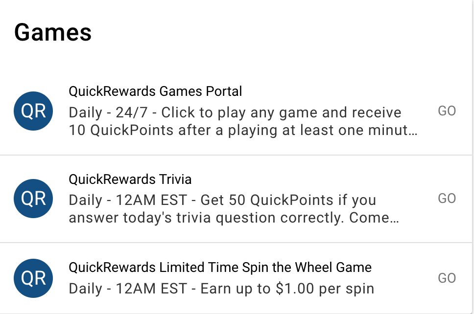 Play games, earn points.
