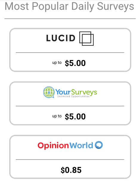 A wide-range of Paid Surveys